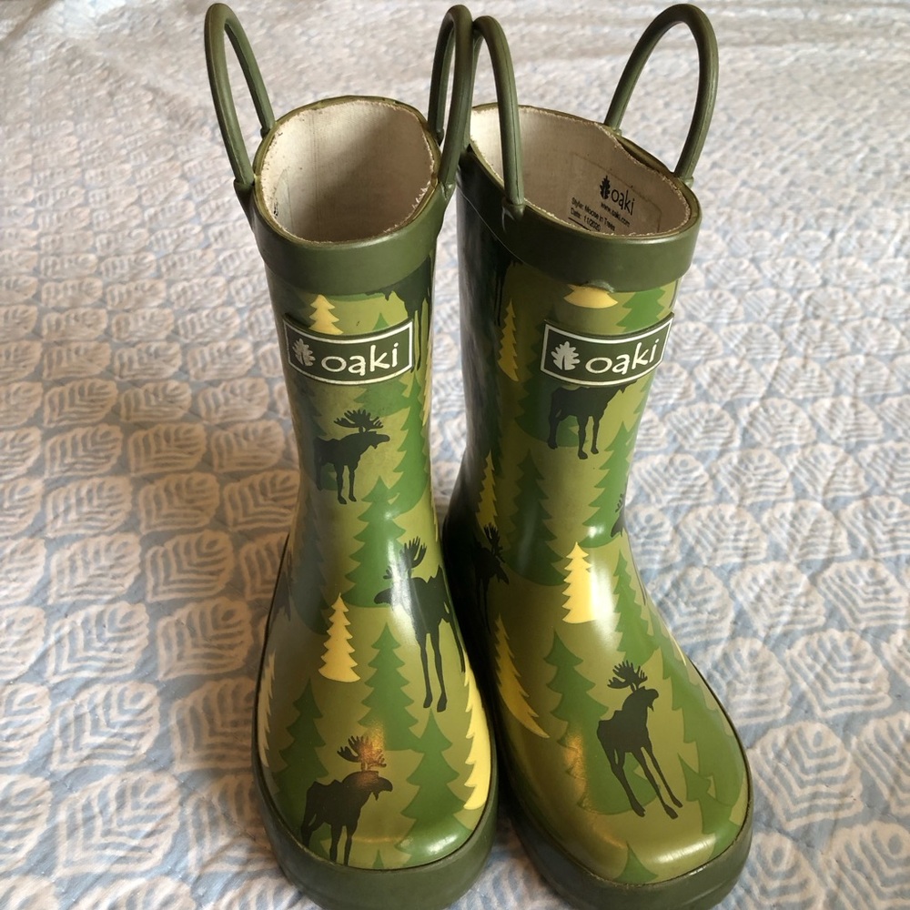 Oaki rain boots, moose theme